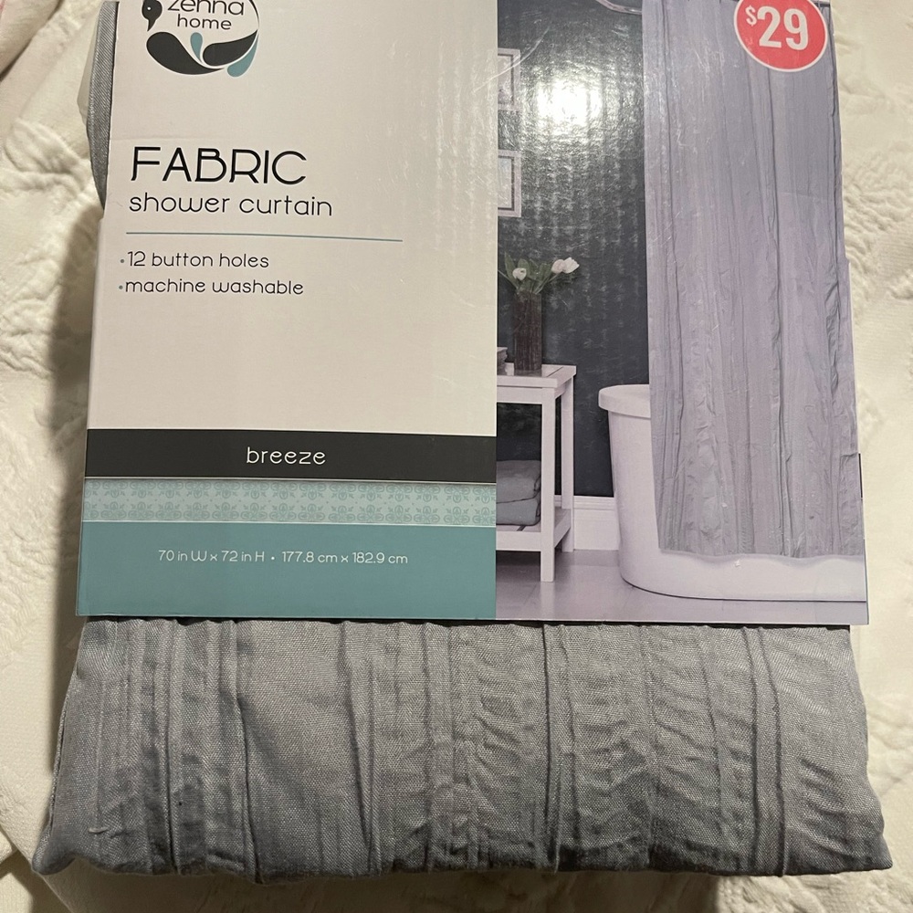 Gray Fabric Shower Curtain